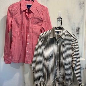 2 long sleeve stripped dress shirts